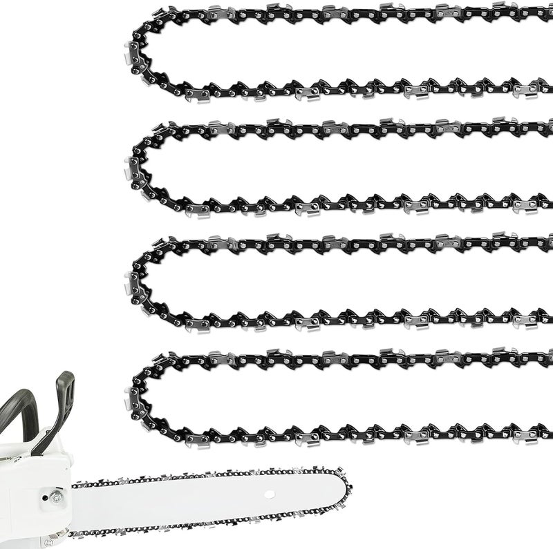 FUNKYWOO 4 Pack 20 Inch Chainsaw Chain .325" Pitch .058'' Gauge 76 Drive Links Fits Blue Max 53543, 8901, 8902 and more - Image 1